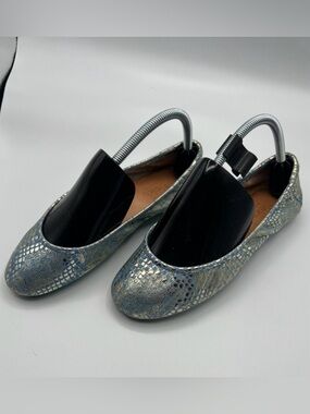 Tieks Paradise Blue Snakeskin Leather Flats Size 7